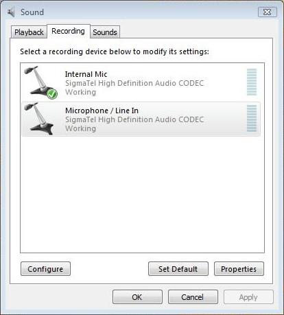 Microphone Troubleshooting (Vista OS) Disable Built-in Mic/Set Default PATICIPANTS 1.