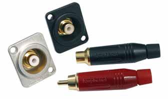 RCA Jack, Diecast Shell, Gold plated contacts, Nickel finish shell, coloured insulator.