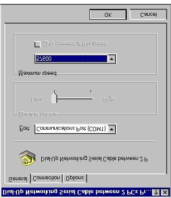 26 Application Notes 7. Click the Configure button. The Dial-Up Networking Serial Cable between 2 PCs configure screen for this particular Connection icon appears (Figure 20).