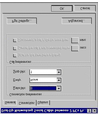 Direct Connect and Dial-Up on Windows 98 27 9. Select the Connection tab.