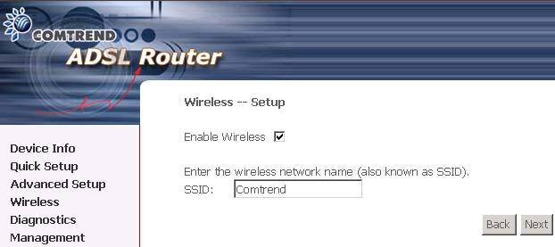 If the user would like this ADSL router to assign dynamic IP address, DNS server and default gateways to other LAN devices, select the button
