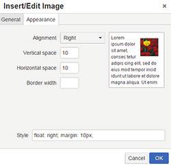 Users can preview the images by selecting the image or by clicking the Thumbnail view at the top of the dialog box. Select the desired image, and click Insert.