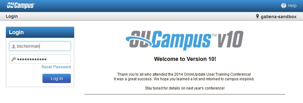 Click the copyright symbol at the bottom of the page to log in. Clicking the link will take users to the OU Campus login page, where they can sign in using their usernames and passwords.