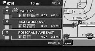 The icon displayed on the map screen is switched, and the travel time to the waypoint is displayed. Displayed icon : Display of the travel time to the destination 1. Push <ROUTE>. 2.