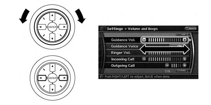 This same adjustment can also be made by the touch panel operation. Adjusting the volume and others (page 2-12) USING CONTROLS TO ADJUST VA- LUES, LEVELS, ETC.