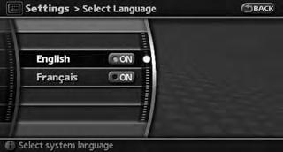 LANGUAGE AND UNIT SETTINGS Newfoundland Hawaii Alaska This allows you to change the language and measurement unit used in the system. LANGUAGE SETTINGS 1. Push <SETTING>. 2.