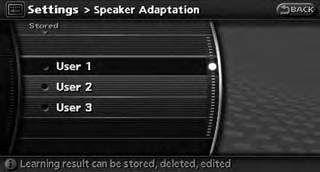 4. Highlight [Speaker Adaptation] and push 6. Highlight [Setting] and push.