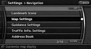 Other settings You can also set the orientation of the map using the following procedure.