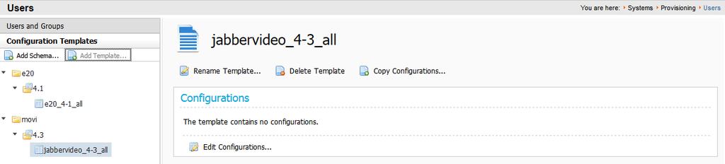 Setting up Cisco TMSPE for provisioning 4. Add configurations in either of the following ways: Copy configurations from an existing template: i.