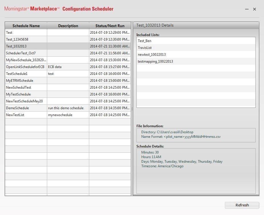 To modify any of the schedule inputs, users need to access the Marketplace Scheduler Configuration page.