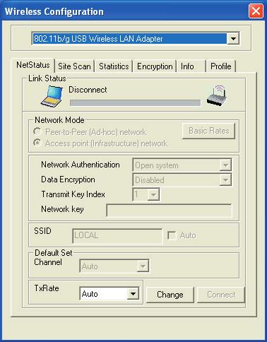 4.2 The WLAN Management Utility (Windows 98 SE / ME / 2000) The WLAN Utility contains the following four major functions.