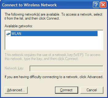 Left-click on the Wireless Network Connection indicator icon in the System tray (right-hand