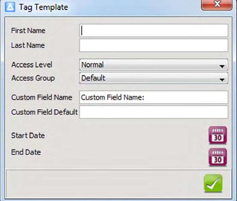 4. Based on the similarity of the steps involved in Editing a Tagholder or Tag details, refer to the Add Tagholder section (page 13). Template Setup 1. From the Main Menu, select Tagholders. 2.