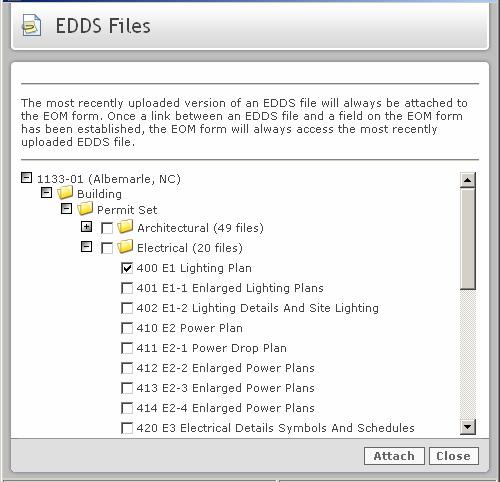 2. From existing project files on EDDS Clicking the EDDS link button (Figure 4.
