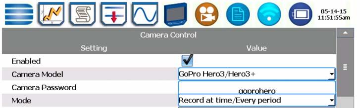 Record at Time / Every Period In this mode the GoPro camera will record at specific time settings, the available choices are Never, hour, day, and week.