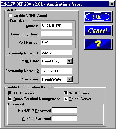 Chapter 4 - MultiVOIP Software Others Setup Clicking Others on the main menu displays the Others Setup dialog.