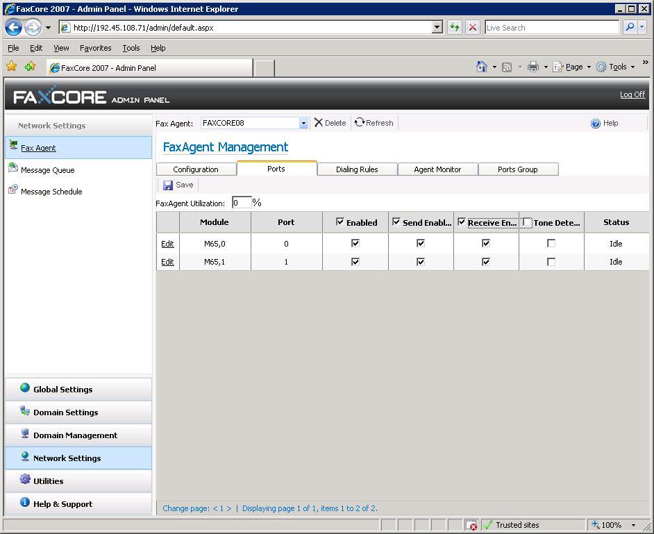 8. Configure Ports Select the Ports tab in the browser display area.