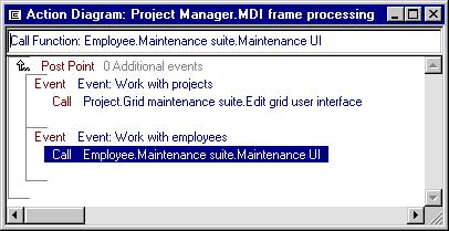 Generating and Building Your Applications 14. Add another instruction to the function so that it calls the function Employee.Maintenance Suite.