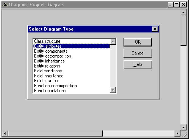 Creating a Diagram 1. Open the Model Editor. 2. Enter the following triple: Project described by Project Diagram This creates the diagram object.