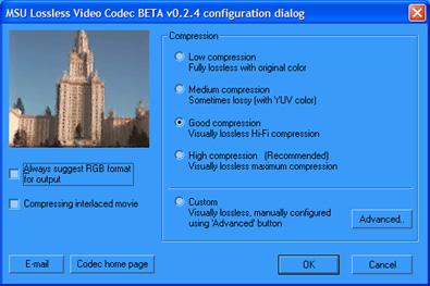 5Gb was created in the home VirtualDub directory after compression of all the test sequences).