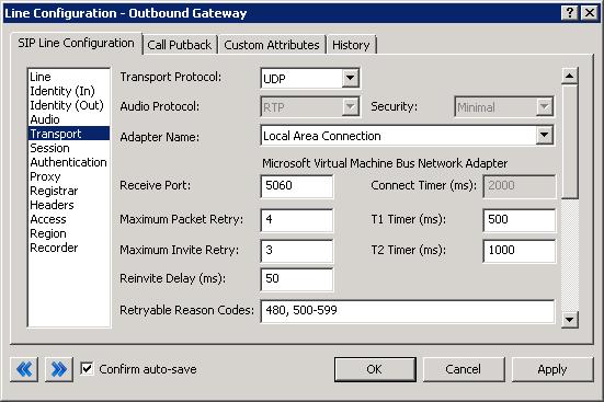 SIP line NIC configuration SIP lines use the Windows Network Connection name to identify the NIC to listen for SIP traffic.