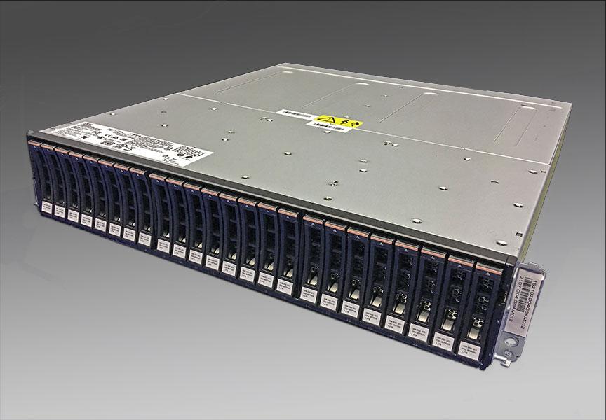 The flash enclosure and Flash RAID adapters are installed in pairs. Each storage enclosure pair can support 16, 32, or 48 encryption-capable flash drives (2.5-inch, 63.5 mm form factor).