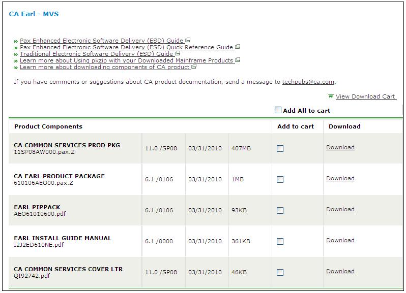 How to Install a Product Using Pax-Enhanced ESD The following illustration shows sample product files. It lists all components of the product.
