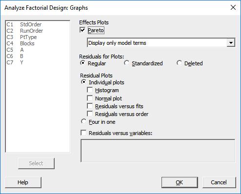 General Factorial Designs A Pareto Chart of Effects is now available in Stat > DOE > Factorial > Analyze Factorial Design for general factorial designs (for designs with factors that have more than 2