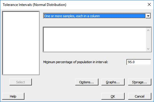Normal Tolerance Intervals Due to the addition of nonnormal tolerance intervals, the Stat > Quality Tools > Tolerance Intervals menu is now named