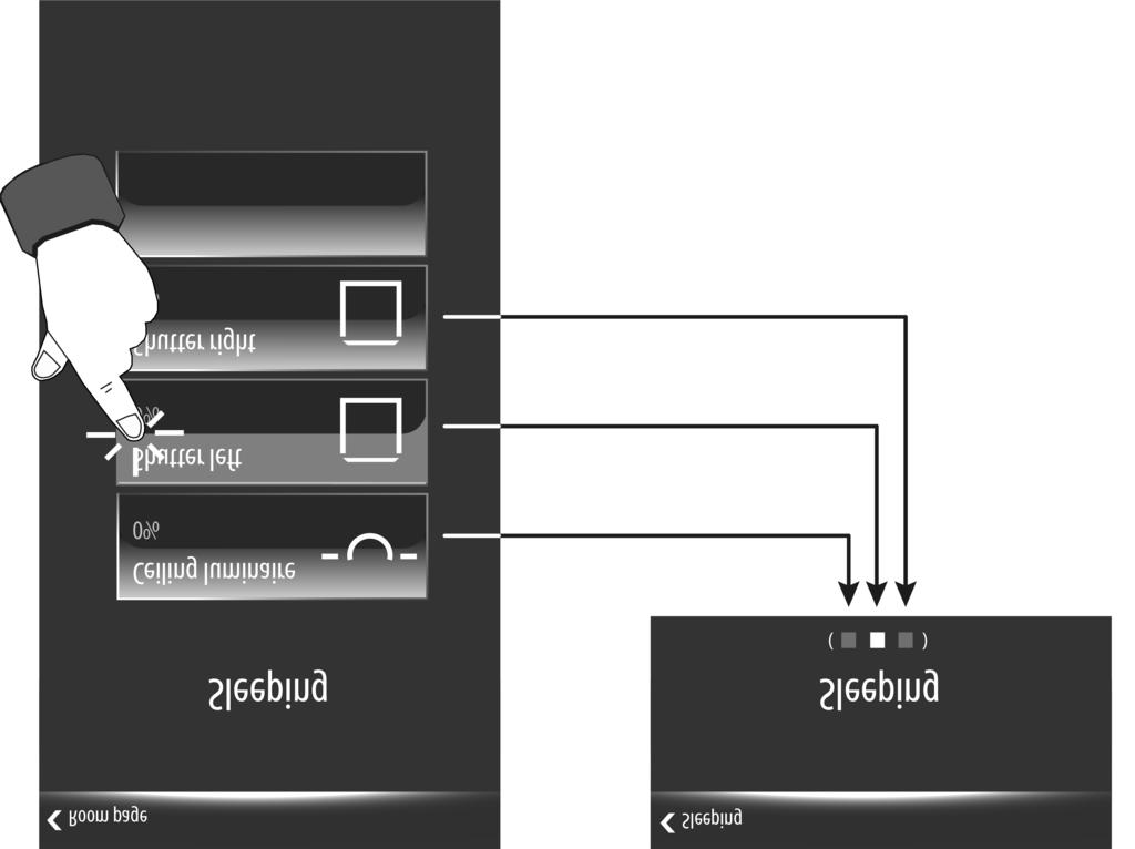 Figure 20: Example of a position marking by small square box at the channel control of a room Submenu level - Function view All KNX channels created in the ETS must be allocated to a function unit,