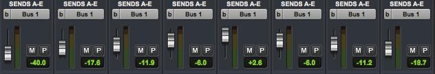 Aux Mode + Assign When in aux mode, pressing the assign key (30) provides access to instantiating new sends and re-routing existing aux sends within Pro Tools.