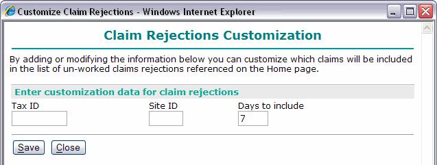INTRODUCTION To customize which claims will be included in the list of unworked