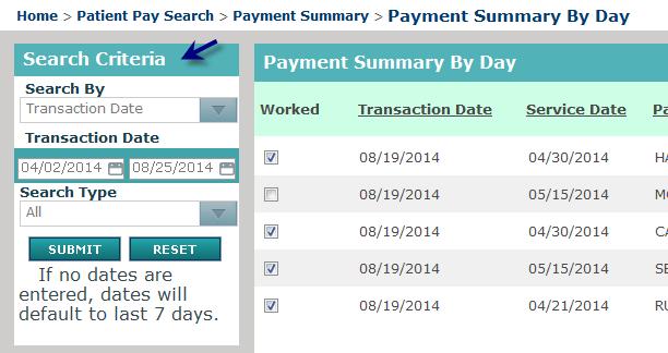 Click a Transaction Date Link When you click a transaction date link on the