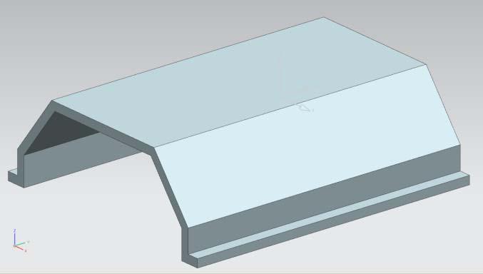 The vertical external tab was extruded and then chamfered.