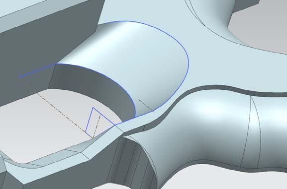 The most complex feature in trigger-handle geometry was the cutin at the rear of the trigger hole, shown in Figure 6.