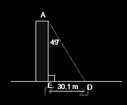 Problem 30. etermine the measures of and to the nearest tenth of a degree. 3 4 31. guy wire is connected from a tower to the ground. etermine the height of the tower, to the nearest tenth of a metre.