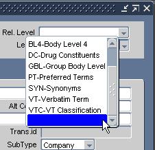 Using the Repository Authoring Window Figure 12 4 Selecting Blank Value from the Level Field in Repository Authoring Choose a related level in the Rel.