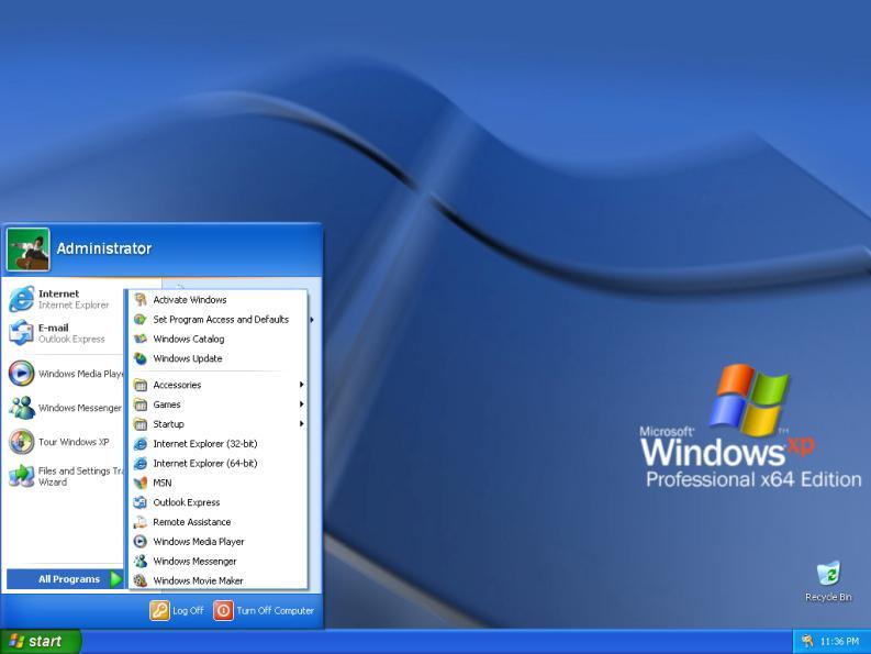 Enter 64-bit Windows (continued) Windows XP Professional x64 Edition Runs on any AMD or Intel processor that supports both 32 bits and 64 bits All Windows Vista and 7 editions have x64 versions