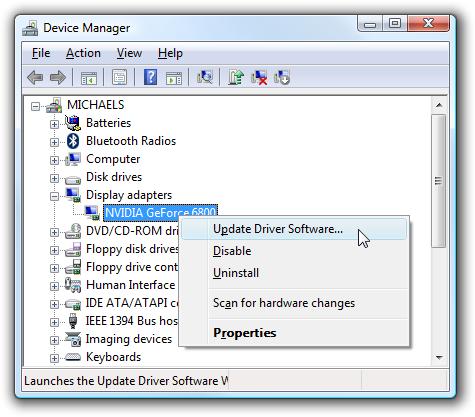 Device Manager (continued) Figure 61: Selecting
