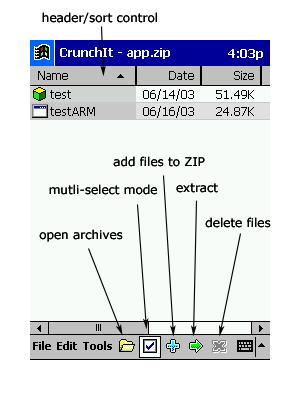 Using CrunchIt Navigating archives After opening an archive, CrunchIt will display the type, name, date, size and pathname of each file entry.