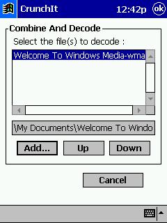 Decoding files NOTE: The Windows CE (Pocket PC) operating system does not allow the forward slash character ( / ) in filenames.