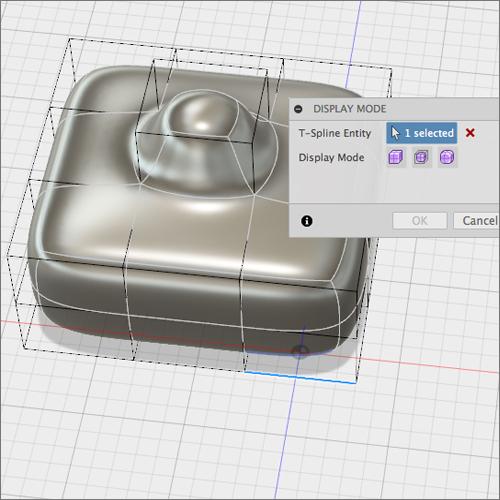 Step 11: Change display mode. When modeling with T- Splines you have 3 different display modes to choose from.