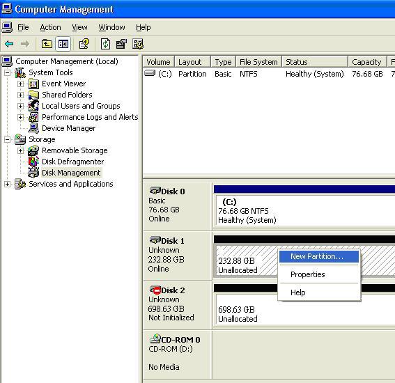 5. The disk should now be shown as Online.