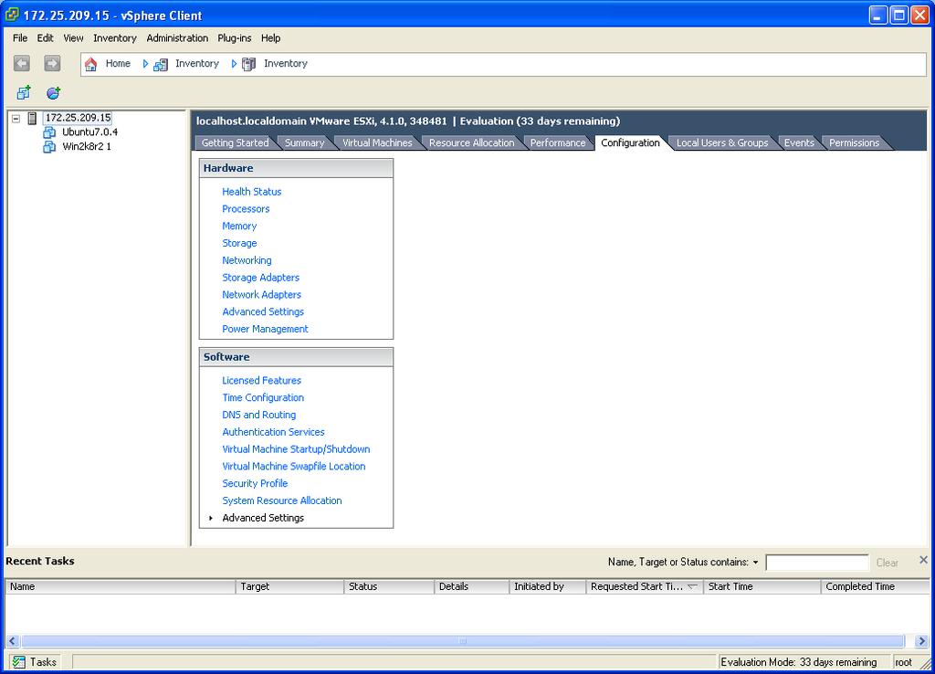 Step 40 In the vsphere Client, click on the ESXi host, then click on the Configuration tab.