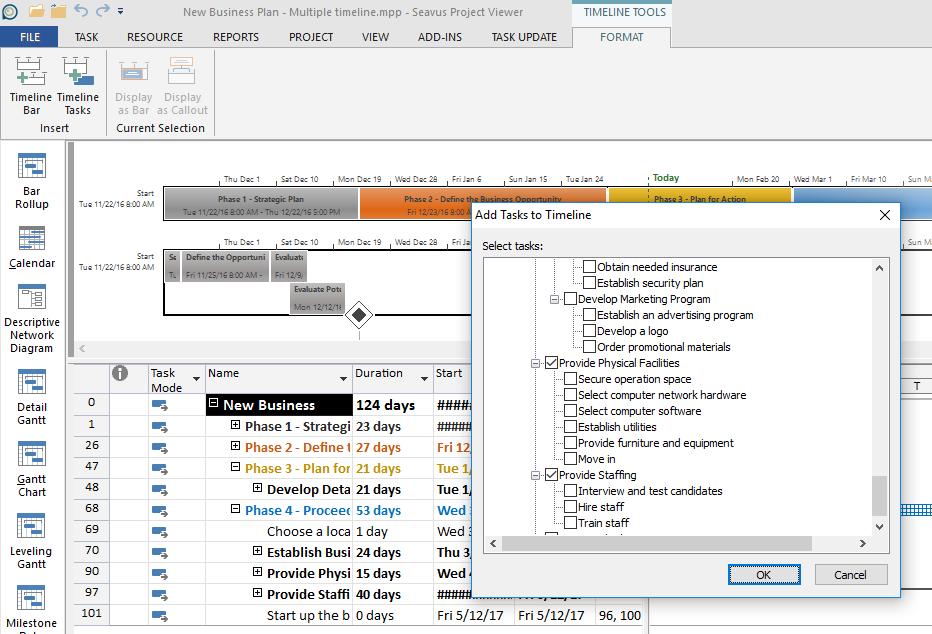 145 Timescale formatting Some views, such as the Gantt Chart, have a timescale at the top.