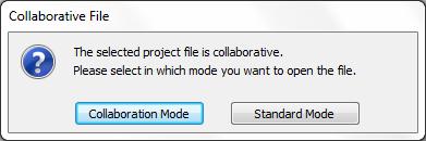 163 Creating Updates When you are opening a project file from a shared location, if collaboration is enabled on it, you should get a popup asking you how you would like to open the file.