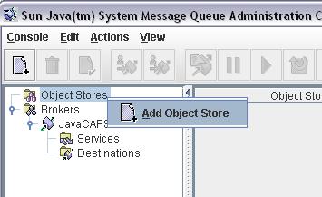 The Administration Console will allow you to add and manage an object store, but what it will not do is create and object store.