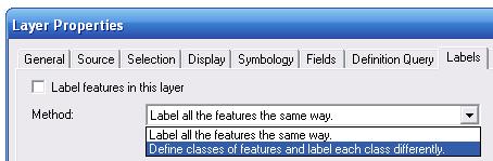 ArcMap Labeling Label classes can help manage labels for one layer The Labeling toolbar with Label Manager