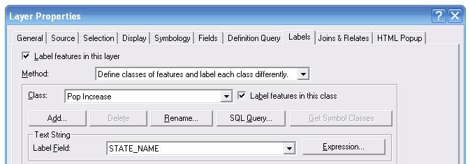 Label Classes Choose this method Name the class and check the box Define query determines which