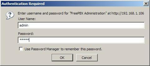 17. Now click on the Asterisk Mgmt Button to load FreePBX.